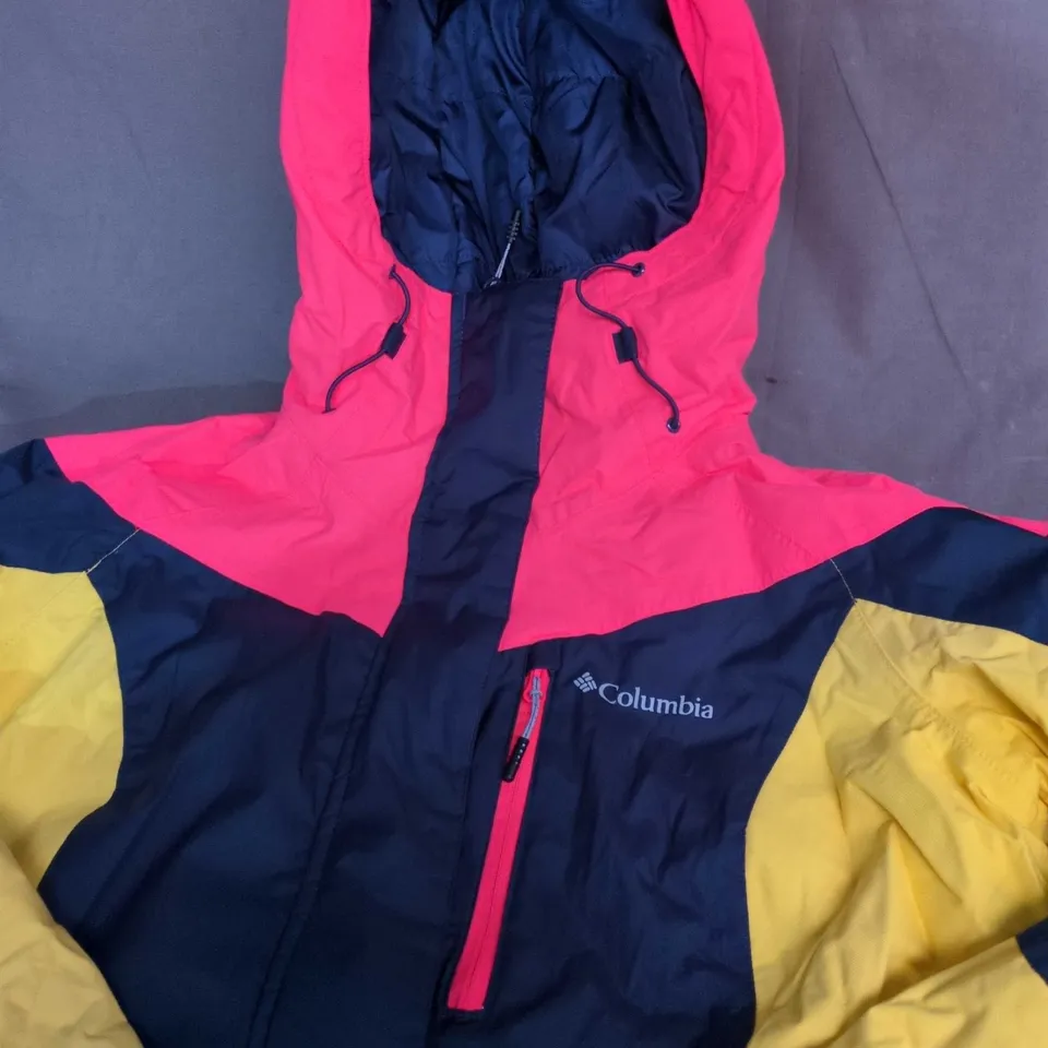 COLUMBIA COLOUR-BLOCK HOODED JACKET - LARGE
