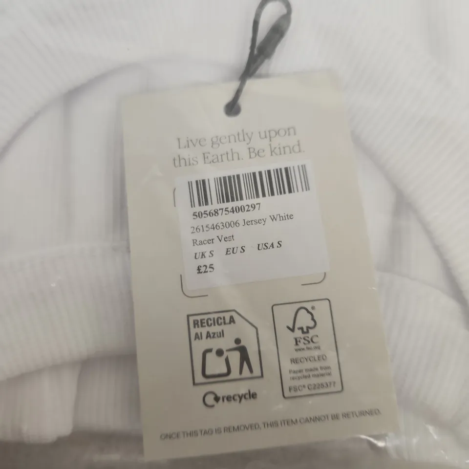 NOBODY'S CHILD JERSEY WHITE RACER VEST – UK S