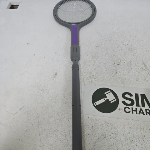 INTELLIGENT MOSQUITO SWATTER – ELECTRIC INSECT RACKET, GREY WITH PURPLE ACCENT