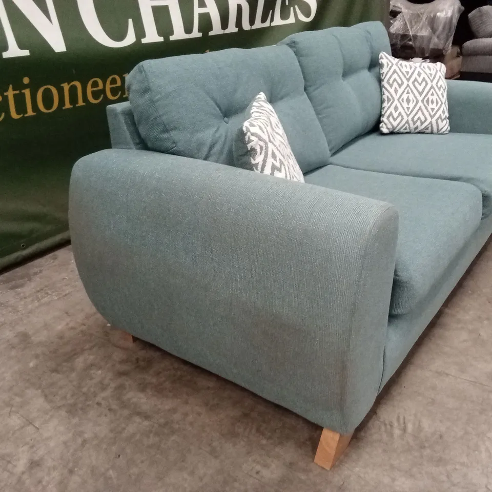 PRENT FABRIC 3 SEATER SOFA - TEAL RRP £829