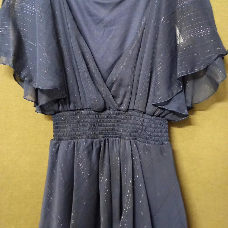 DUSK TIERED SPARKLE DRESS IN NAVY - SIZE 8