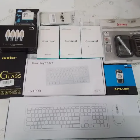 BOX CONTAINING LARGE AMOUNT OF MIXED BOXED ELECTRONIC ITEMS PHONE ACCESSORIES ETC.