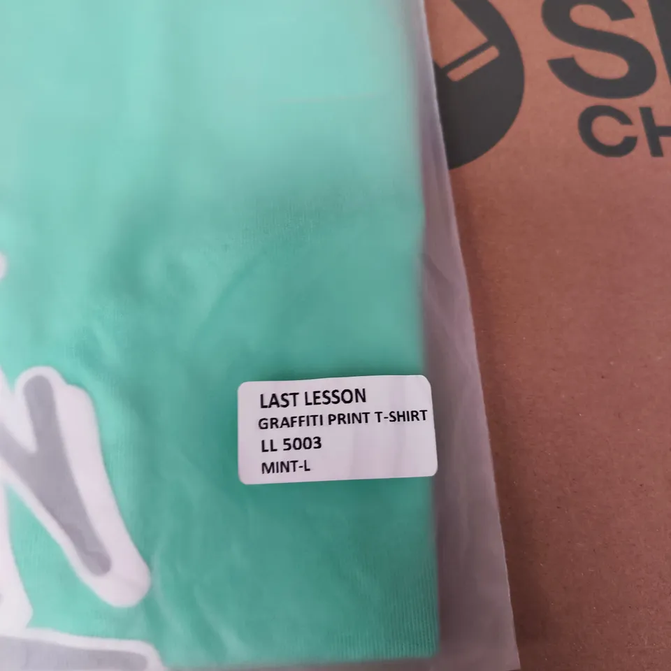 LAST LESSON GRAFFITI PRINT T-SHIRT – MINT, UK L