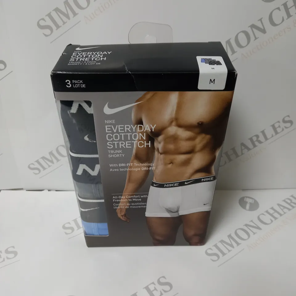 NIKE EVERYDAY COTTON STRETCH 3 PACK OF TRUNKS - M