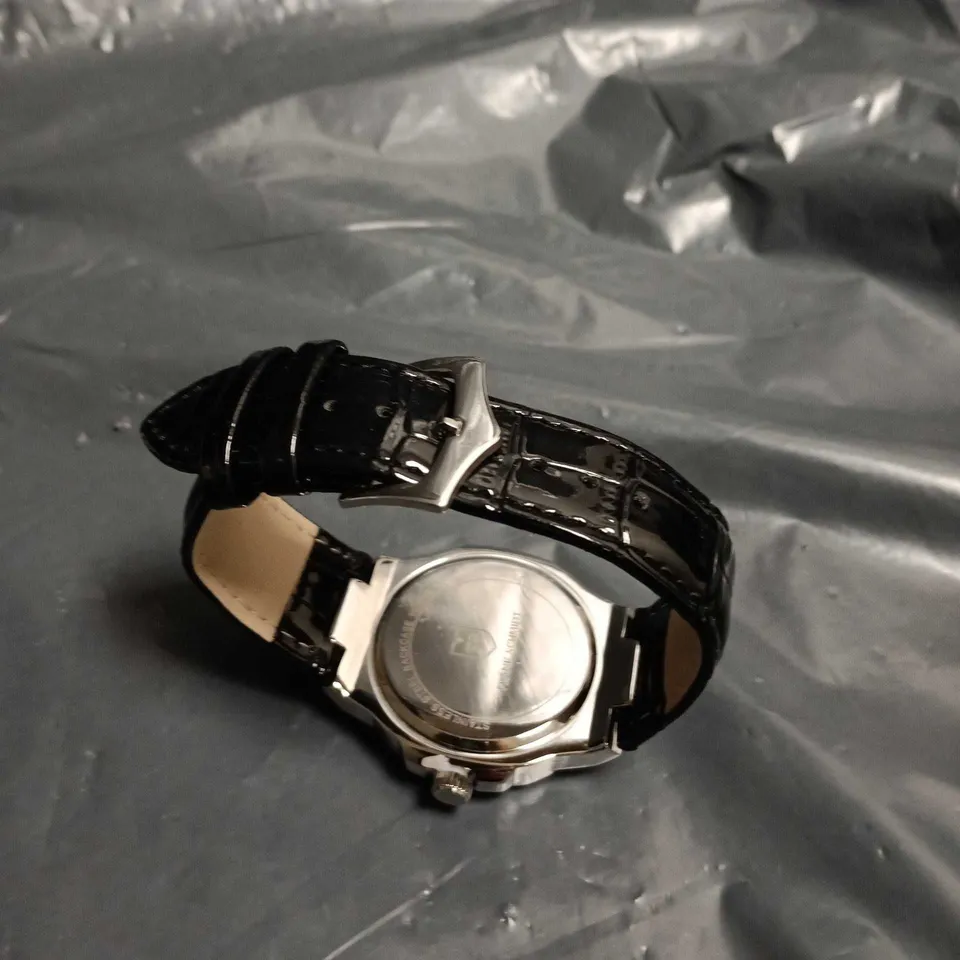 FRANK SCHMIDT WATCH – GREEN DIAL, STAINLESS STEEL CASE, BLACK LEATHER STRAP