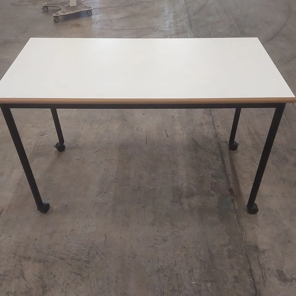 MOBILE TABLE WITH WOODEN TOP