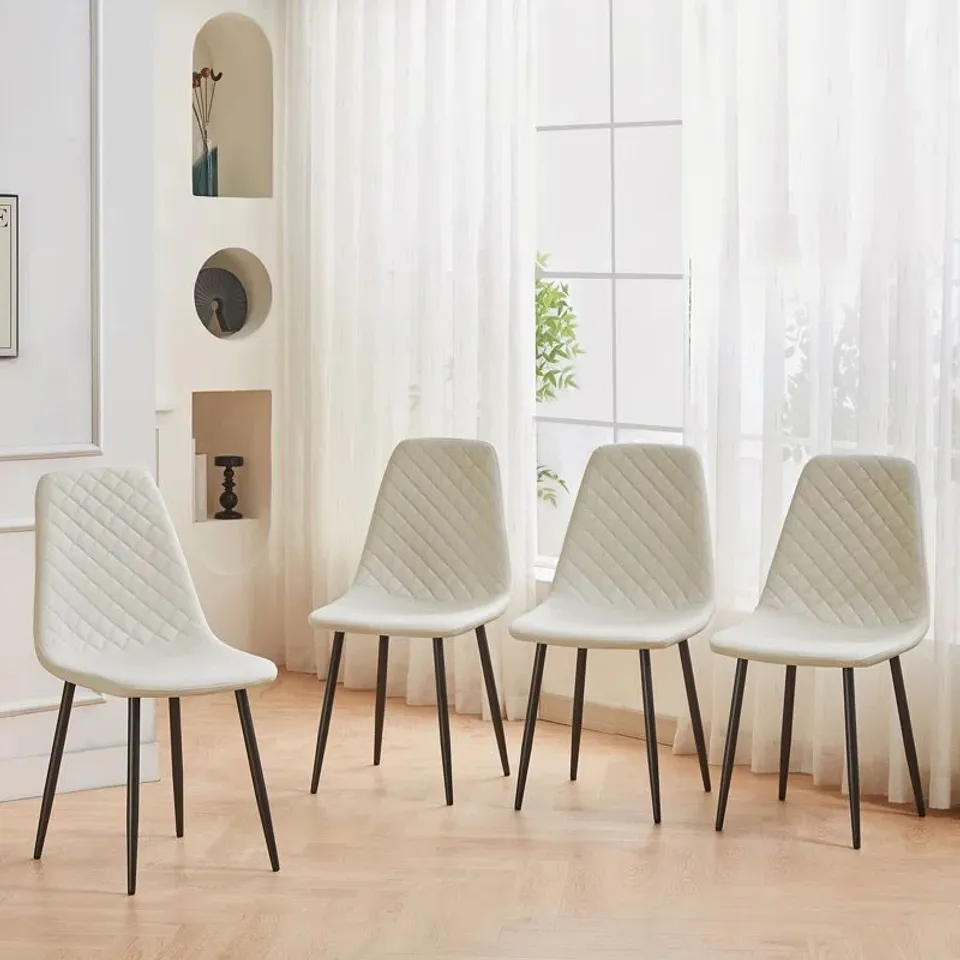 BOXED WALPOLE MODERN UPHOLSTERED FAUX LEATHER DINING CHAIR (SET OF 4) (1 BOX)