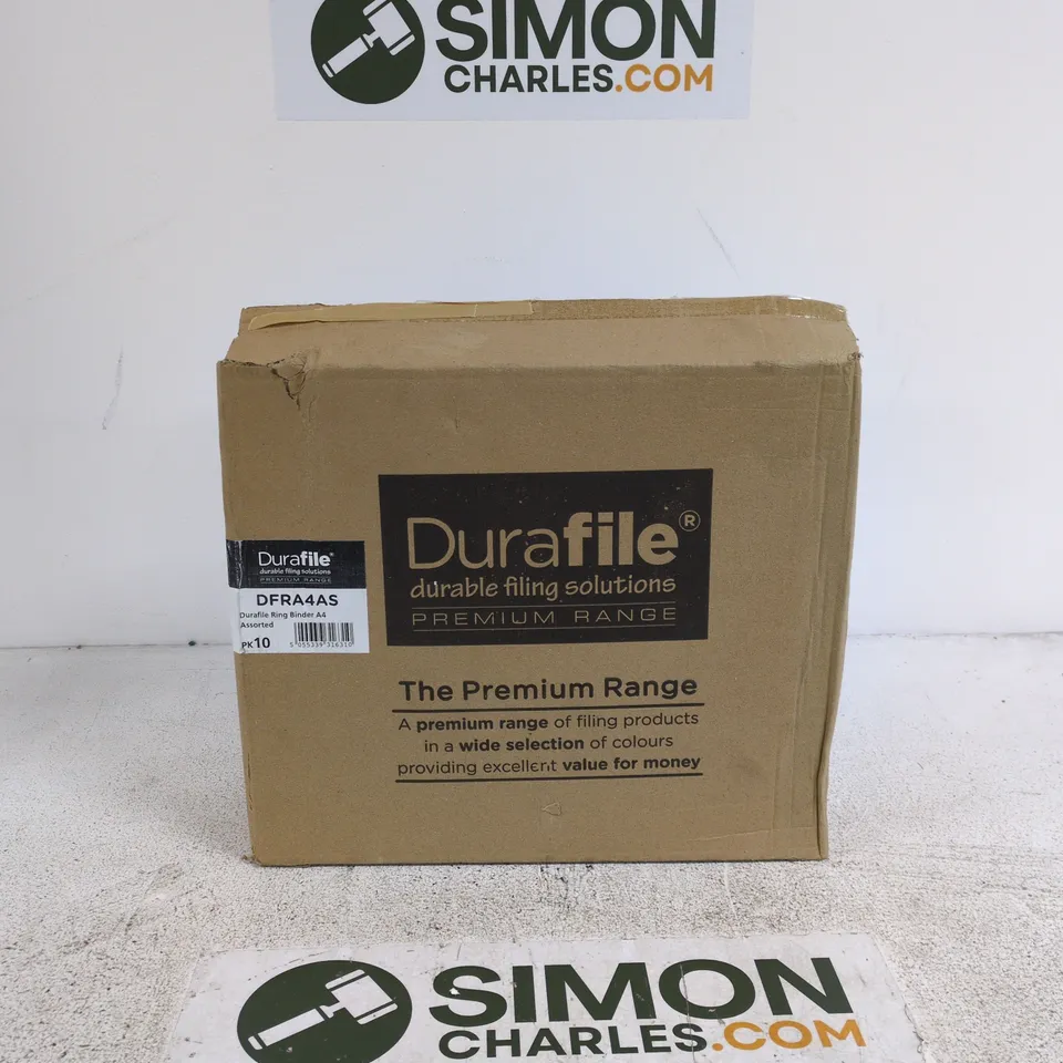 DURAFILE PREMIUM RANGE A4 RING BINDERS – ASSORTED COLOURS (PK10)