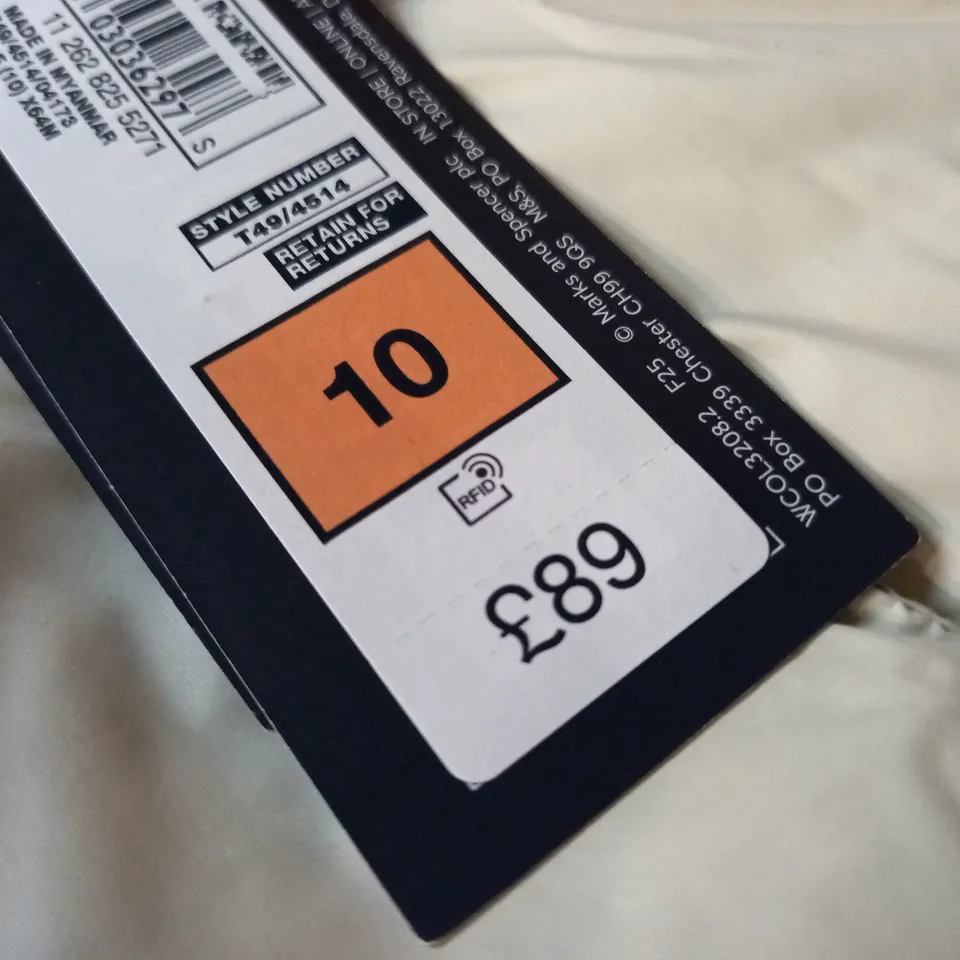 M&S DOWN AND FEATHER COAT IN CREAM - 10