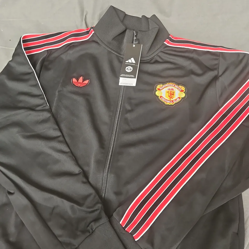 ADIDAS MANCHESTER UNITED AEROREADY TRACK JACKET – BLACK, MEN'S - SIZE XL