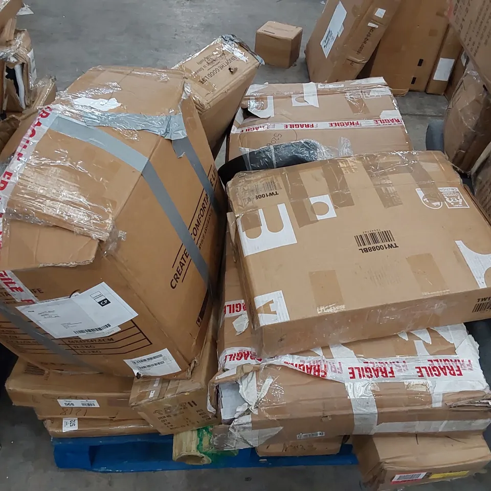 PALLET OF ASSORTED FURNITURE PARTS AND CONSUMER GOODS 