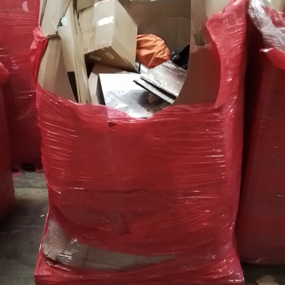 PALLET CONTAINING VARIOUS ASSORTED BOXED HOUSEHOLD ITEMS TO INCLUDE:  GAZEBO, DUVET COVER, HEATED THROW AND LOTS MORE UNMARKED BOXED ITEMS 