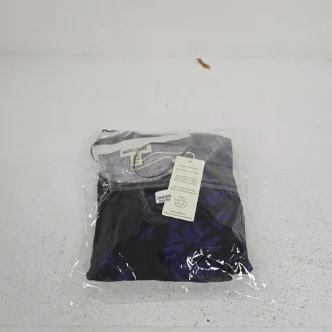 MUDFLOWER JUMPER β GREY WITH BLUE PATTERN, UK 12 (EU 40, US 8)