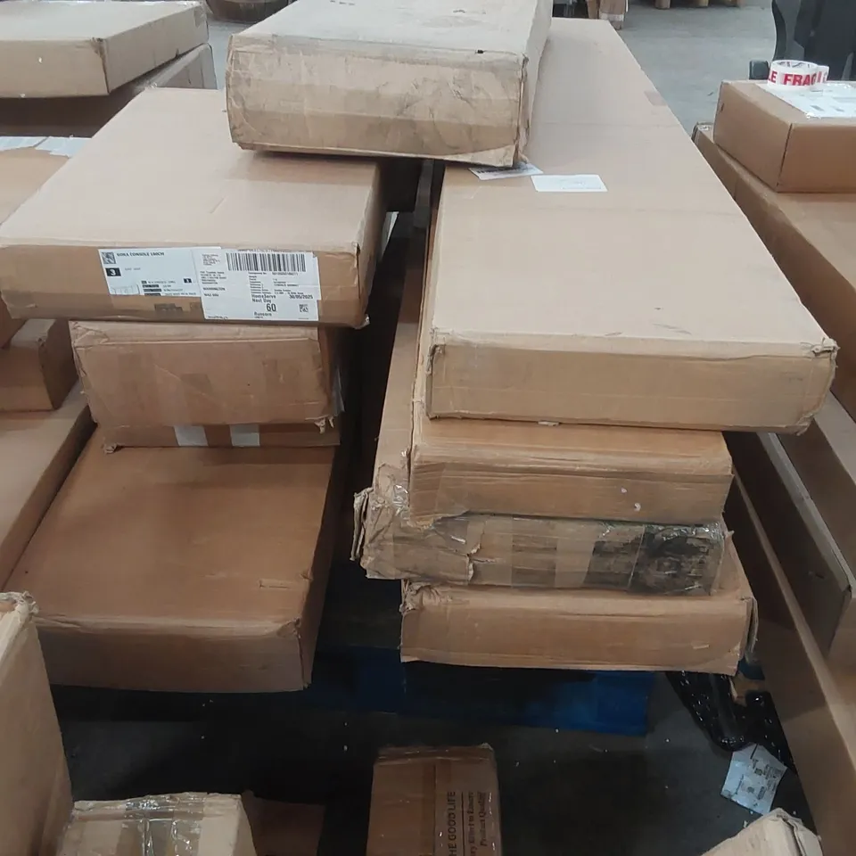 PALLET OF ASSORTED DESIGNER FURNITURE PARTS