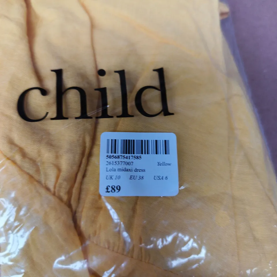 NOBODY'S CHILD LOLA MIDAXI DRESS – YELLOW, UK 10 