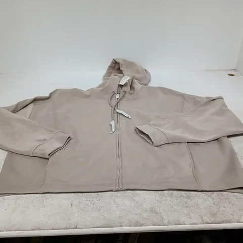 OYSHO BEIGE ZIP HOODIE, UK L β BREATHABLE, SOFT TOUCH, WINTER BRUSHED LAYER