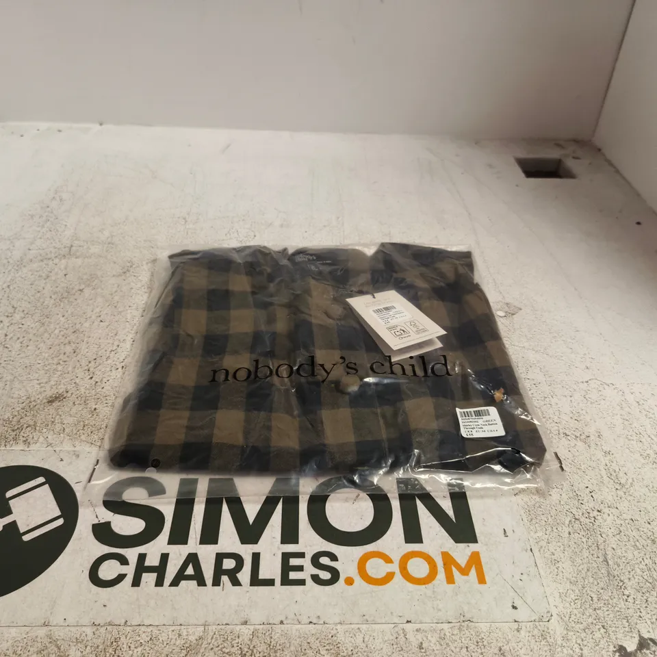 NOBODY'S CHILD PLAID CREW NECK BUTTON-THROUGH TANK – UK8 (EU36)