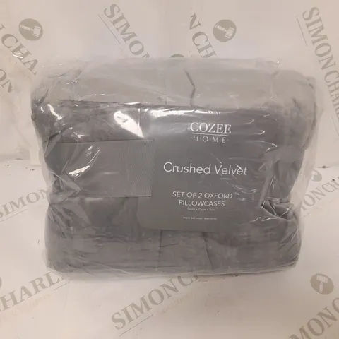 BOXED OUTLET COZEE HOME SET OF 2 CRUSHED VELVET PILLOWCASE