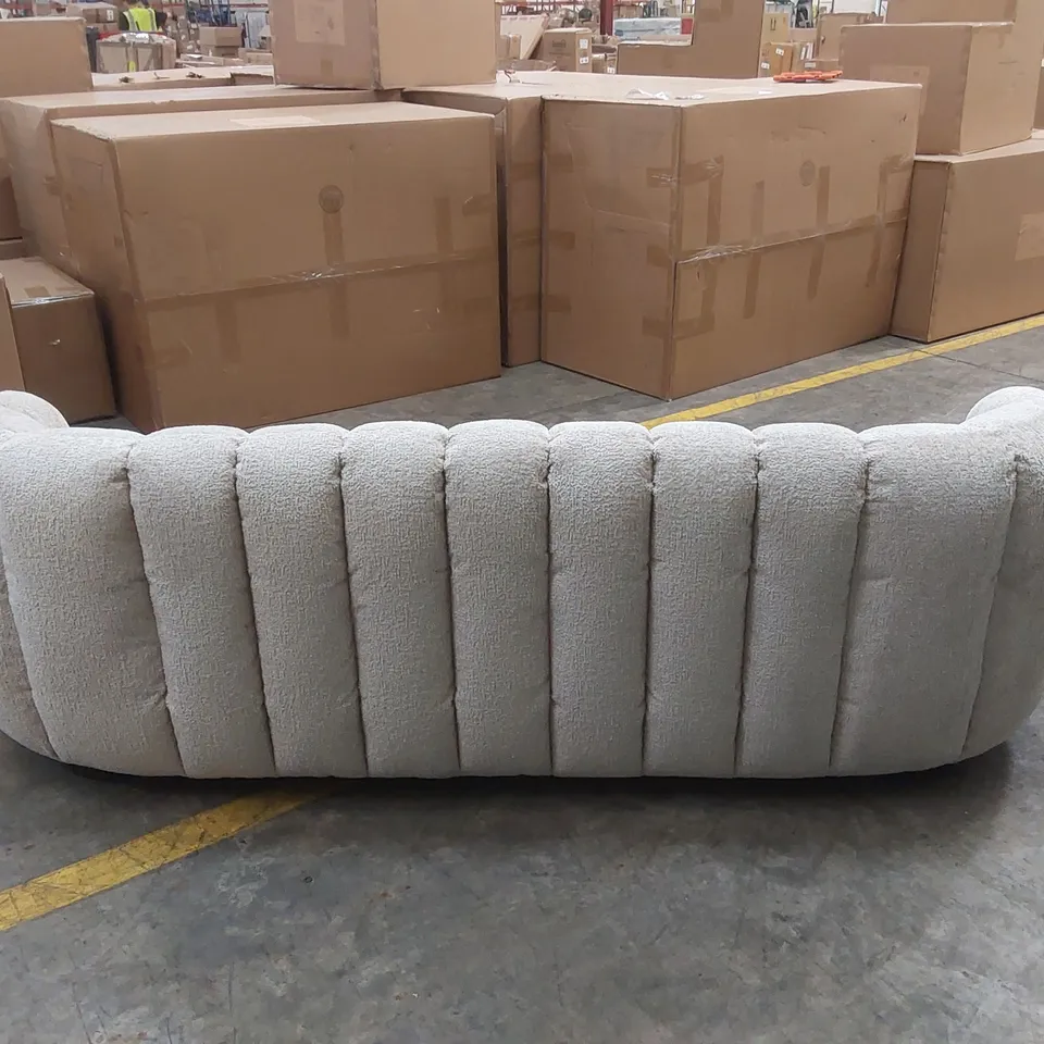 QUALITY DESIGNER HUIT OCTO 3 SEATER GLAM FABRIC SOFA - SAND