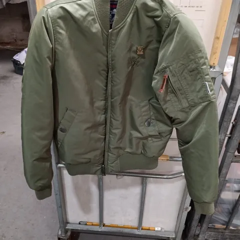 OLIVE GREEN BOMBER JACKET, SIZE S – LAMBRETTA