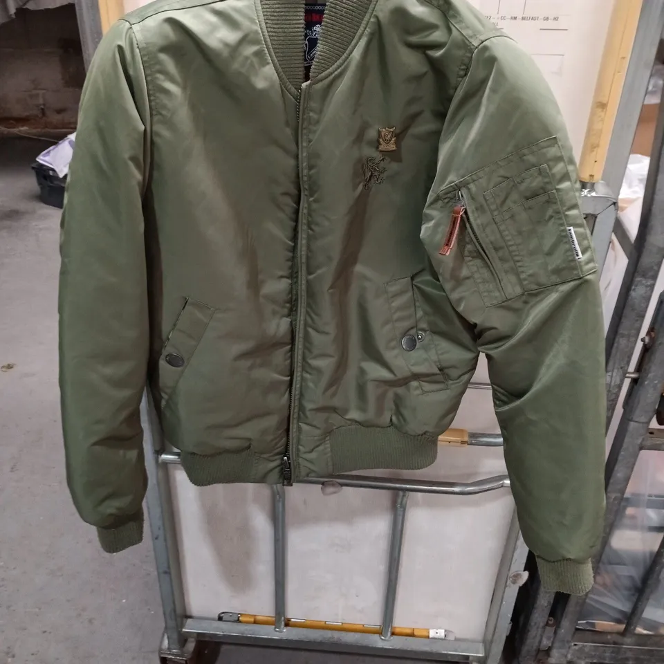 OLIVE GREEN BOMBER JACKET, SIZE S – LAMBRETTA