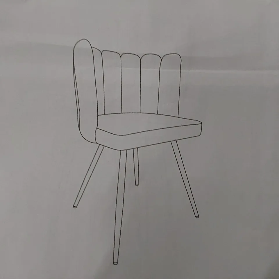 BOXED SET OF 2 CLIPOP GREY VELVET CHAIRS (1 BOX)