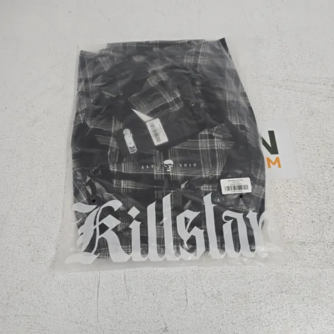 LOT OF APPROXIMATELY 38 BRAND NEW KILLSTAR BANISHEE ECHO TARTAN DRESSES - VARIOUS SIZES