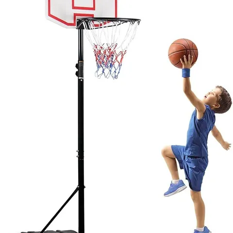 BOXED DAWOO HEIGHT ADJUSTABLE BASKETBALL HOOP 179-209CM/200-305CM - WHITE BACKBOARD
