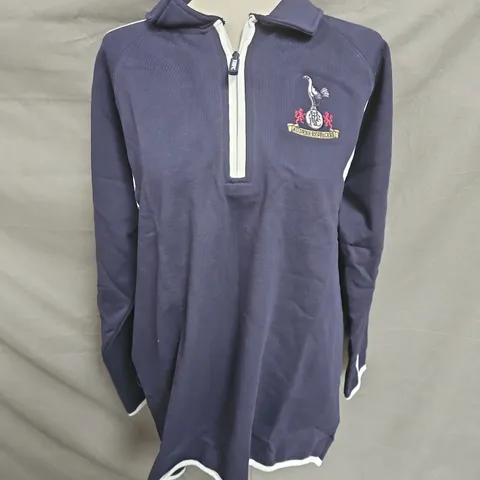 TOTTENHAM HOTSPUR FCRETRO CREST COLLAR ZIP PULLOVER IN NAVY SIZE 2XL