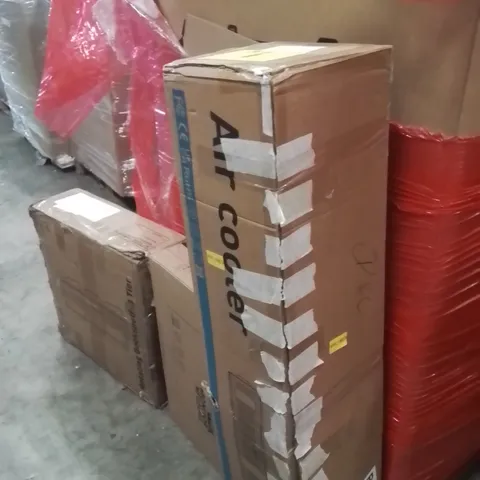 PALLET OF ASSORTED HOUSEHOLD GOODS AND PRODUCTS TO INCLUDE;AIR COOLER,MONITOR,ROTATING BOOKSHELF 