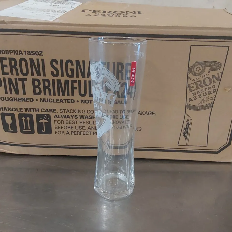16x BOXED PERONI PINT GLASSES