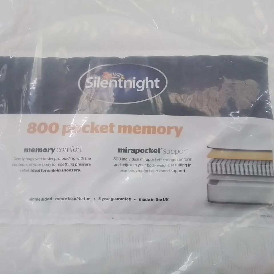QUALITY BAGGED 4'6" DOUBLE POCKET MEMORY 800 MATTRESS
