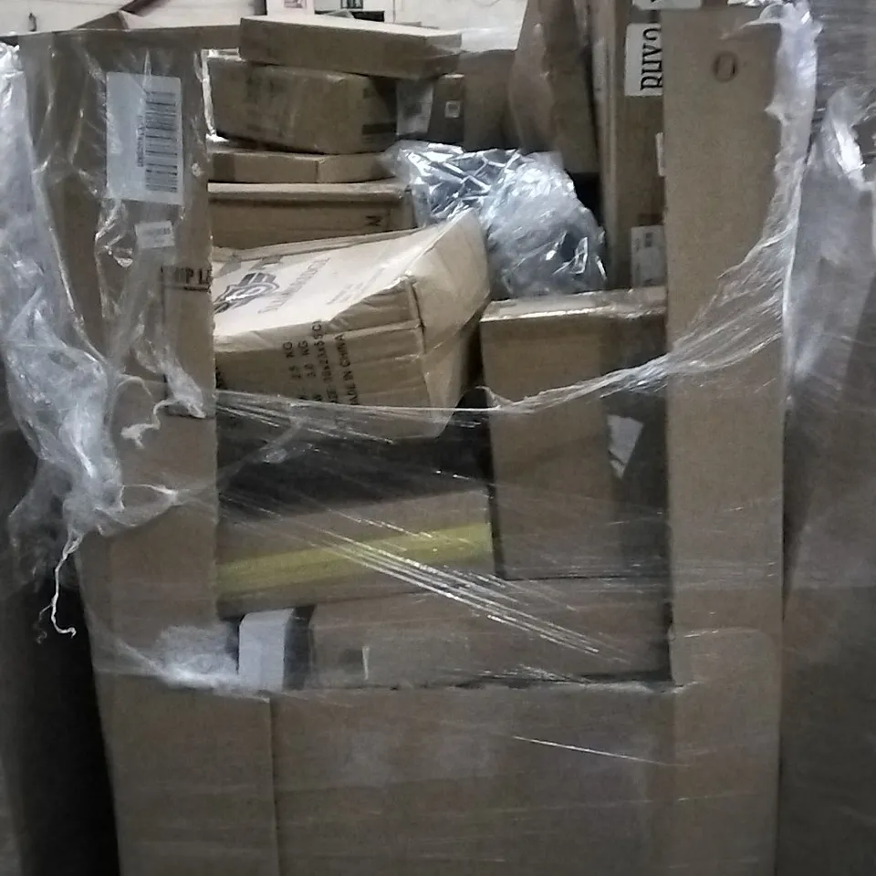PALLET OF ASSORTED ITEMS INCLUDING LEVEL 8 SUITCASE, VAPSINT TAP FIXTURE, RISING CUSHION, ACEKOOL AIR FRYER AND METAL DETECTOR