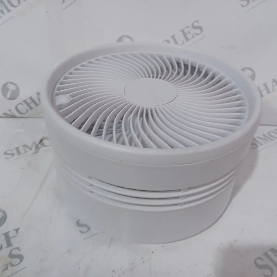 BOXED BELL & HOWELL OSCILLATING FOLDING RECHARGEABLE FAN, WHITE