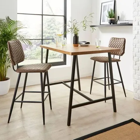 BOXED VIXEN LARGE BAR TABLE OAK EFFECT