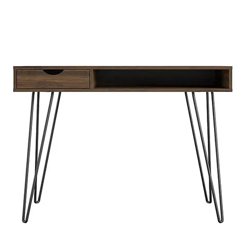 BOXED CONCORD DESK WITH STORAGE IN WALNUT (1 BOX)