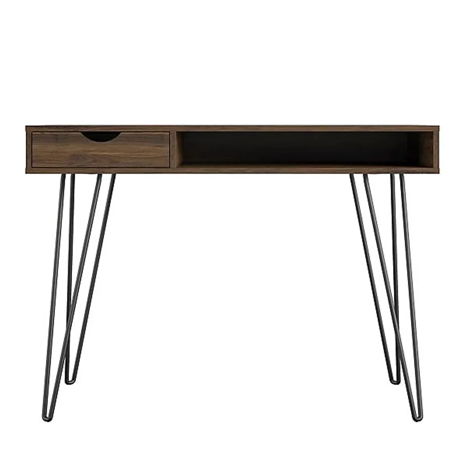 BOXED CONCORD DESK WITH STORAGE IN WALNUT (1 BOX)