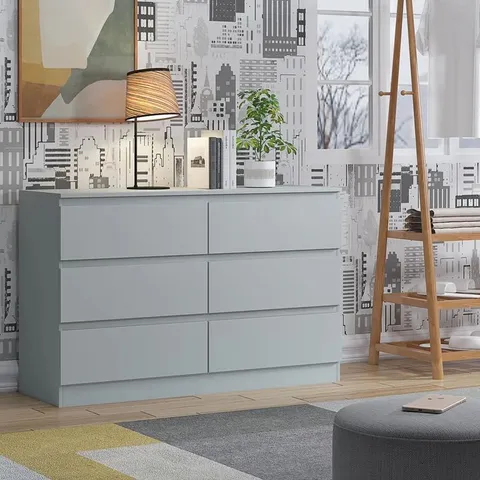 BOXED FRANCINE 6-DRAWER CHEST OF DRAWERS (2 BOXES)