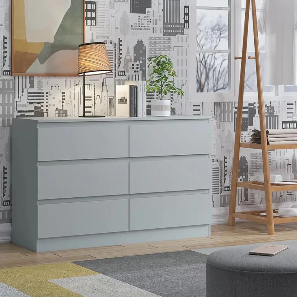 BOXED FRANCINE 6-DRAWER CHEST OF DRAWERS (2 BOXES)