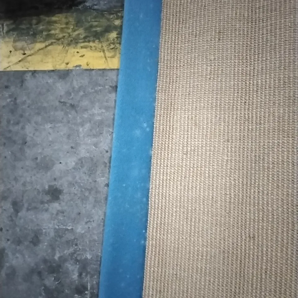 SISAL HANDWOVEN BLUE RUG APPROXIMATELY 75X300CM