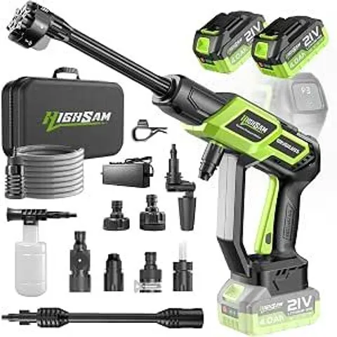BOXED CORDLESS PRESSURE WASHER, 3000W BRUSHLESS MOTOR MAX 135BAR 20L/MIN, PORTABLE PRESSURE WASHER WITH 2×4.0AH BATTERIES, 6-IN-1 180° ROTATING NOZZLE, JET WASH POWER WASHER FOR CAR AND HOME CLEANING
