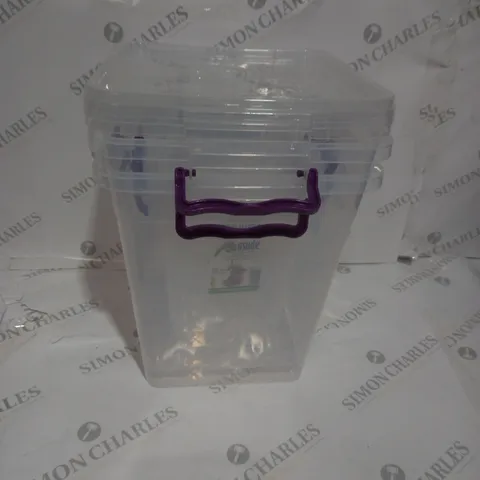 3 ASSORTED PLASTIC STORAGE BINS