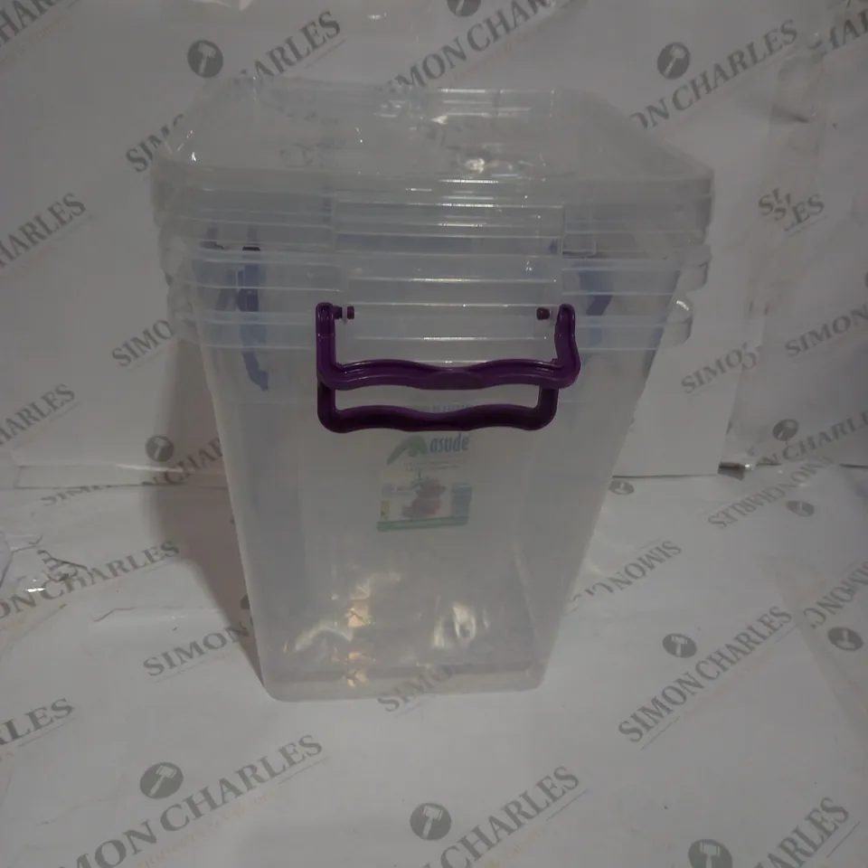 3 ASSORTED PLASTIC STORAGE BINS