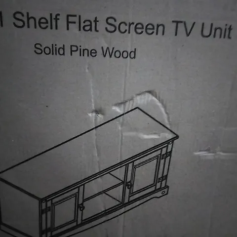 2 DOOR 1 SHELF FLAT SCREEN TV UNIT IN SOLID PINE