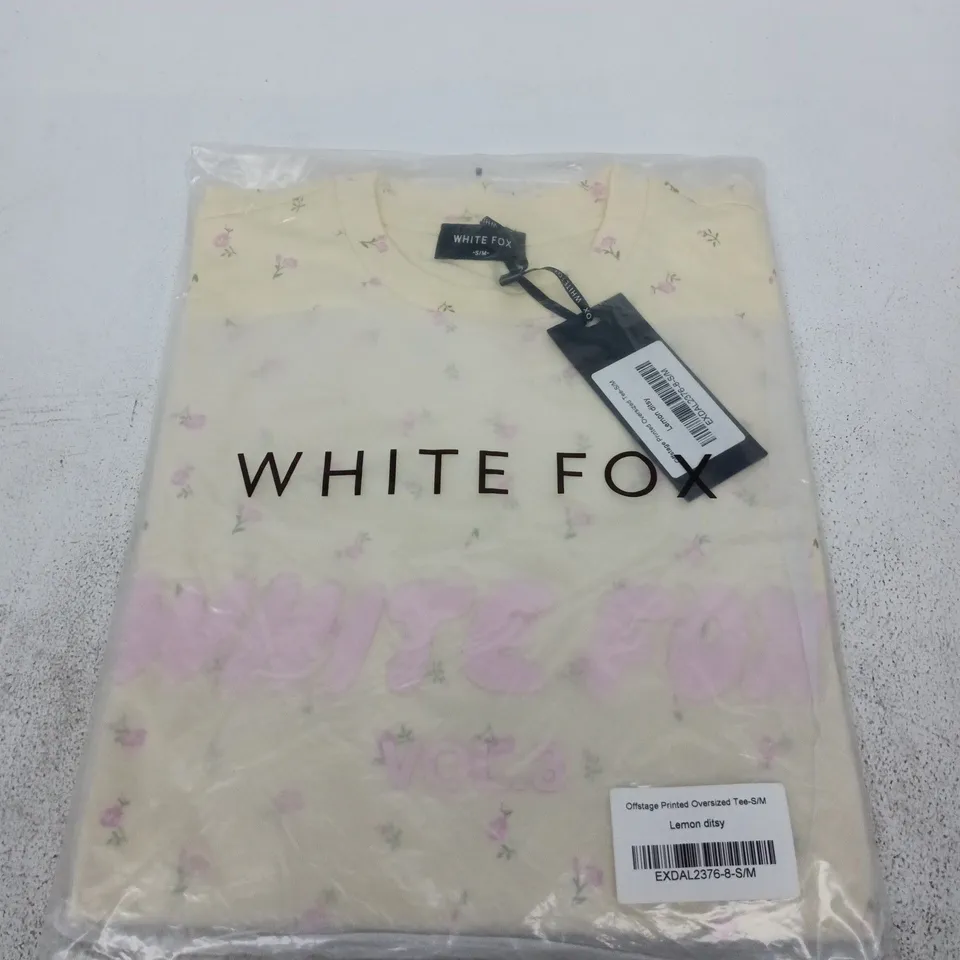 WHITE FOX OFFSTAGE PRINTED OVERSIZED TEE – LEMON DITSY, S/M