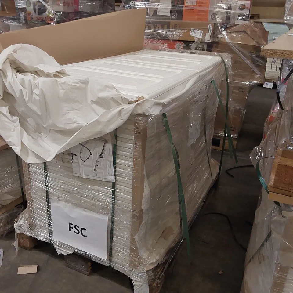 PALLET OF LARGE QUANTITY OF KITCHENS/BEDROOM REPLACEMENT CABINET DOOR/DRAWER/END PANELS IN ASSORTED SIZES