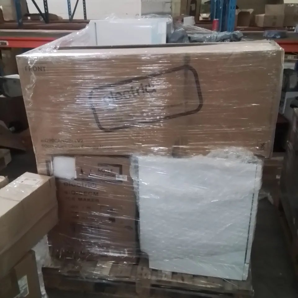 PALLET OF ELECTRICAL PRODUCTS TO INCLUDE;DISHWASHER,ICE MAKER,CANOPY HOOD,VACUUM CLEANER