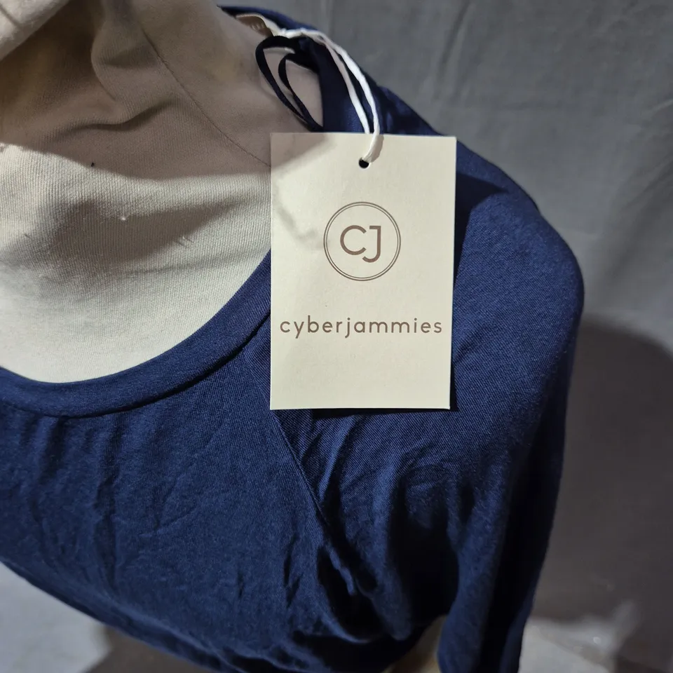 CYBERJAMMIES MARINA NAVY SLOUCH JERSEY PYJAMA TOP – LONG SLEEVE, UK 12