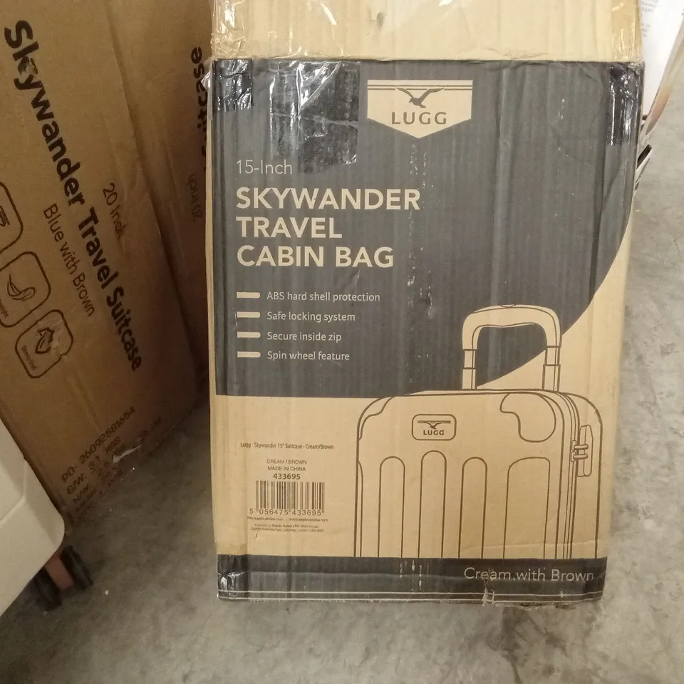 BOXED LUGG - 15INCH SKYWANDER TRAVEL CABIN BAG CREAM & BROWN