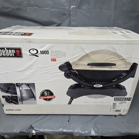 BOXED WEBER Q 1000 GAS BARBECUE WITH STAND - TITANIUM